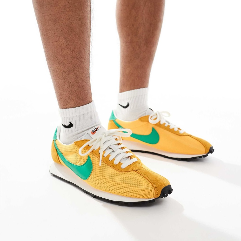 Nike Yellow Sneakers with Green Swoosh